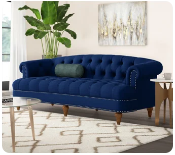 blue sofa upholstery